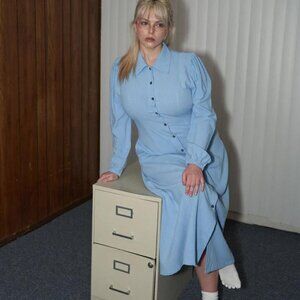 NWT Fashion Brand Company - Blue Linen Sex Cult Dress - L